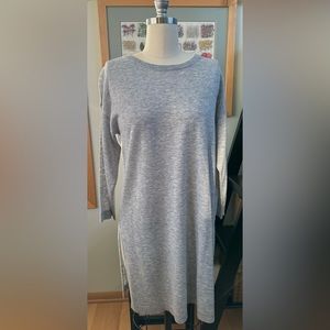 Eileen Fisher Crew Neck Gray Merino blend Tunic in XS/TP